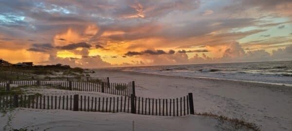 Homes on the Beaches of St. George Island at Sunrise